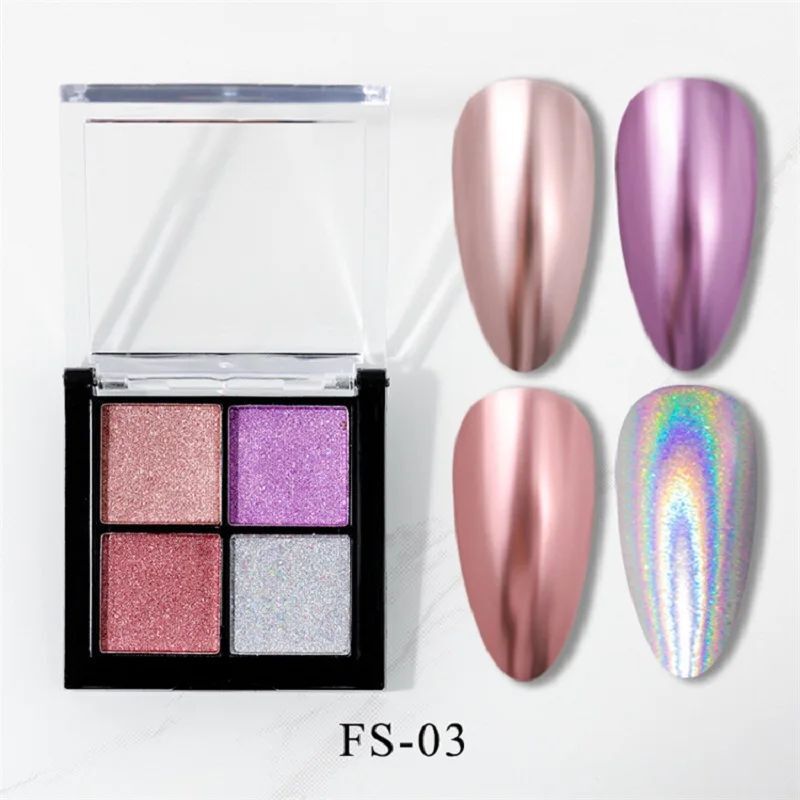 Nail Art Glitters 6 Colors Powder Metallic Laser Holographic Pigment Dust Polish