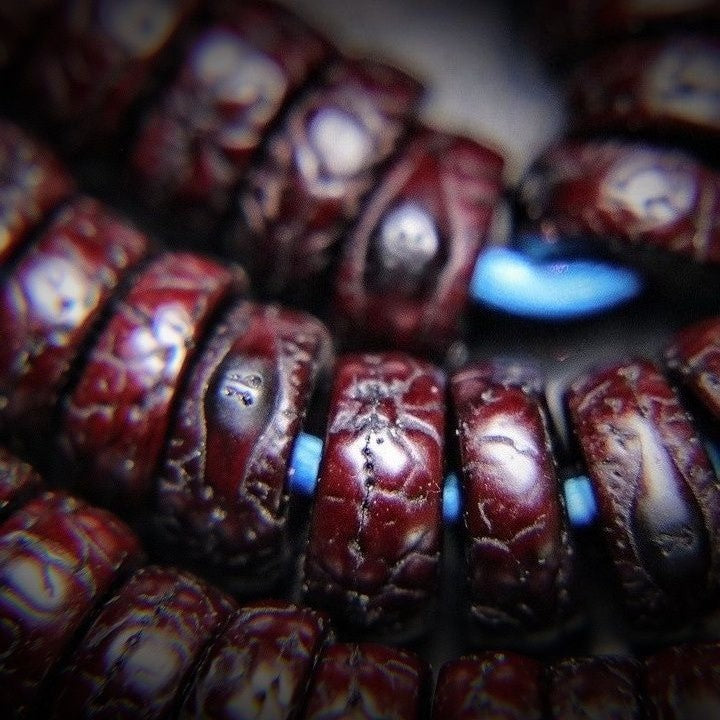 Tibetan Phoenix Eye Bodhi Beads 108 Beads Prayer Mala Red Sandalwood Slice
