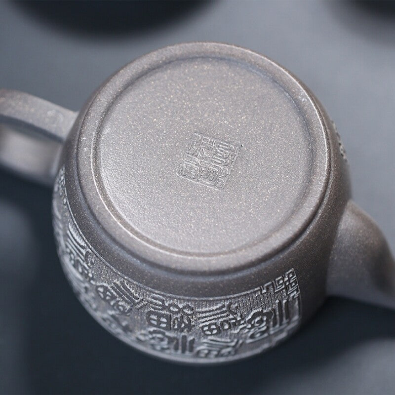 Hanwa Pot Marked Real Yixing Zisha Qinghui Clay Tea Pot Hand Carved Blessing New