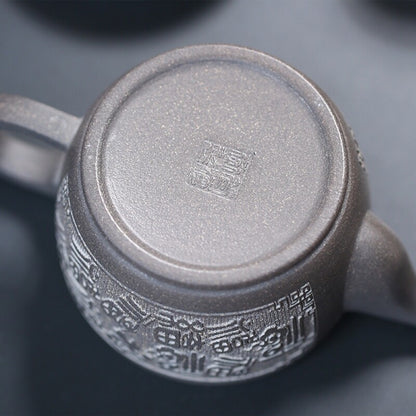Hanwa Pot Marked Real Yixing Zisha Qinghui Clay Tea Pot Hand Carved Blessing New