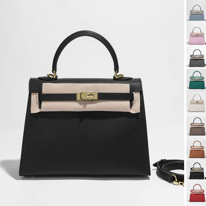 19/22/25/28 Real Leather Small Flap Briefcase Tote Clutch Shoulder Bag Crossbody
