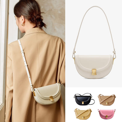 Small Mini Real Leather Flap Saddle Bag Shoulder Purse Clutch Crossbody Fasshion
