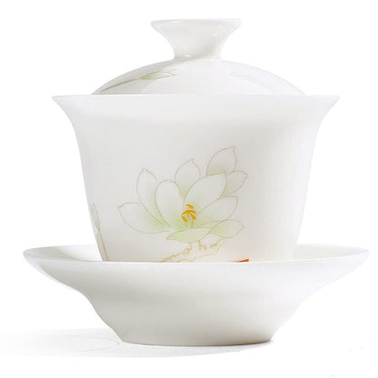 130ml Tradition Gaiwan Porcelain Kung Fu Tea Set Tureen Tea Decor