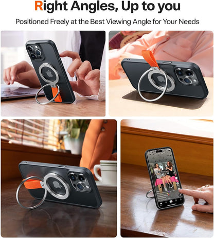 2025 Upgrade (Gen 6.0) Magnetic Phone Grip Holder Kickstand with Braided Strap,