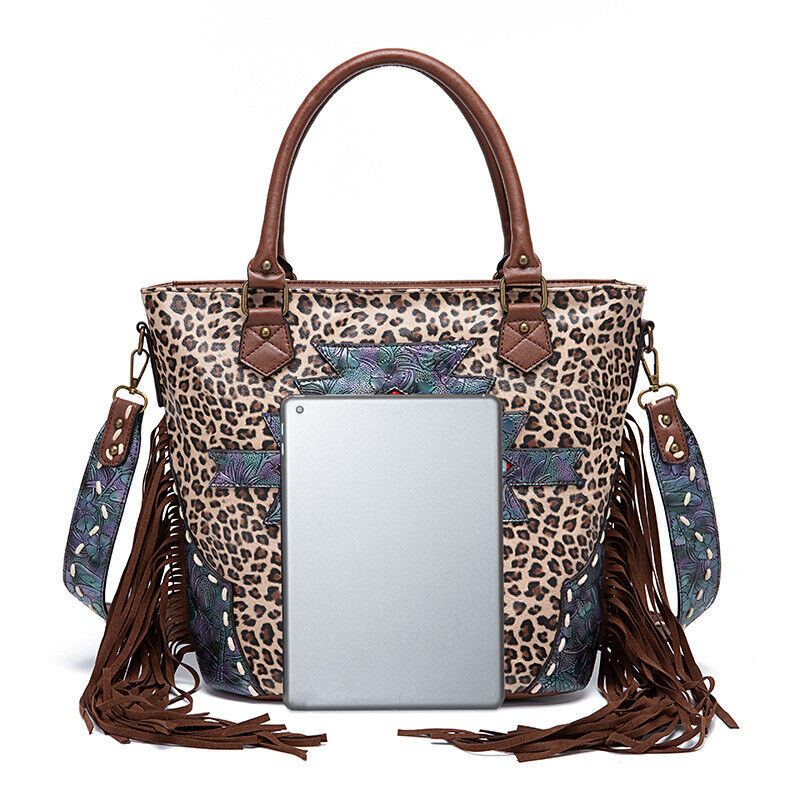Retro Fashion Tassel PU Leather Shoulder Messenger Women's Bags Stock Tote Bags