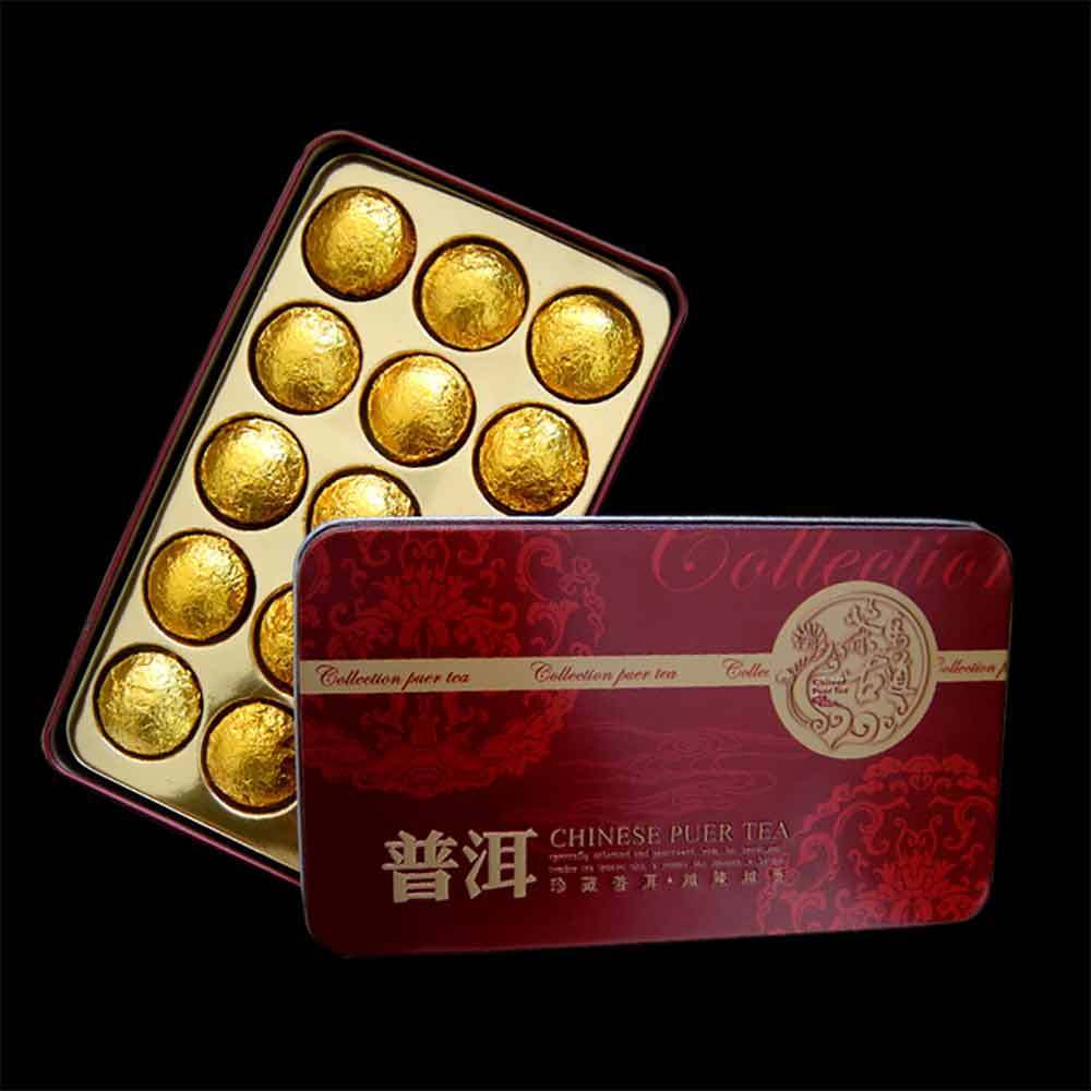 2021/2022 Mini Puer Ripe Tuocha Gold Tin Foil Packing Shu Pu'er Tea Gift 75g