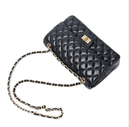 Timeless Women's Leather Tote Quilted Crossbody Shoulder Bag Flap Chain Bag