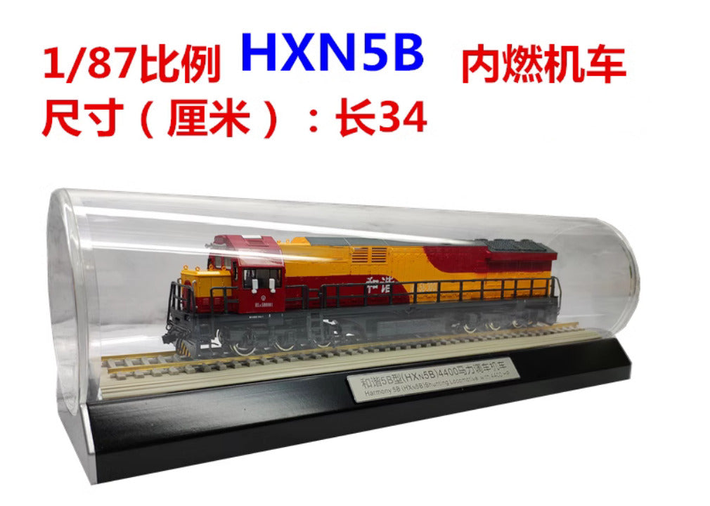 1:87 34CM HXN5B Shunting Locomotive With 4400 HP Passenger Train Diecast Model