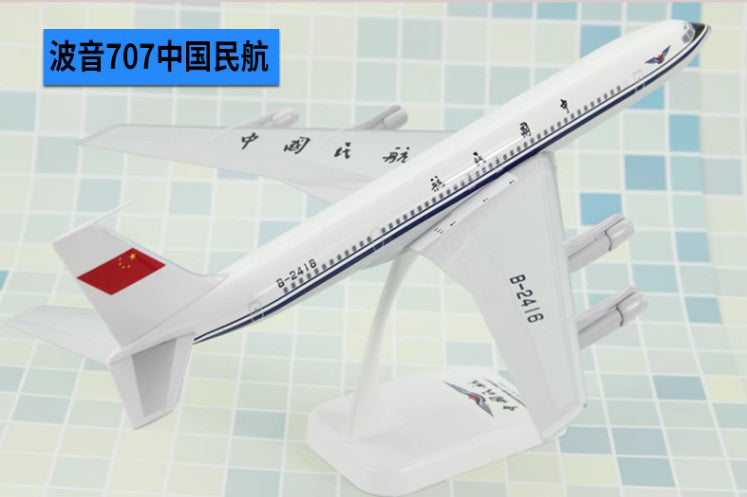 32CM 1:150 Risesoon CAAC BOEING 707 Passenger Airplane ABS Plastic Plane Model