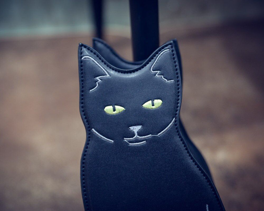 Black Cat Crossbody Chain Bag Street Animal 1PC Cool Unique Crossbody Flap Purse