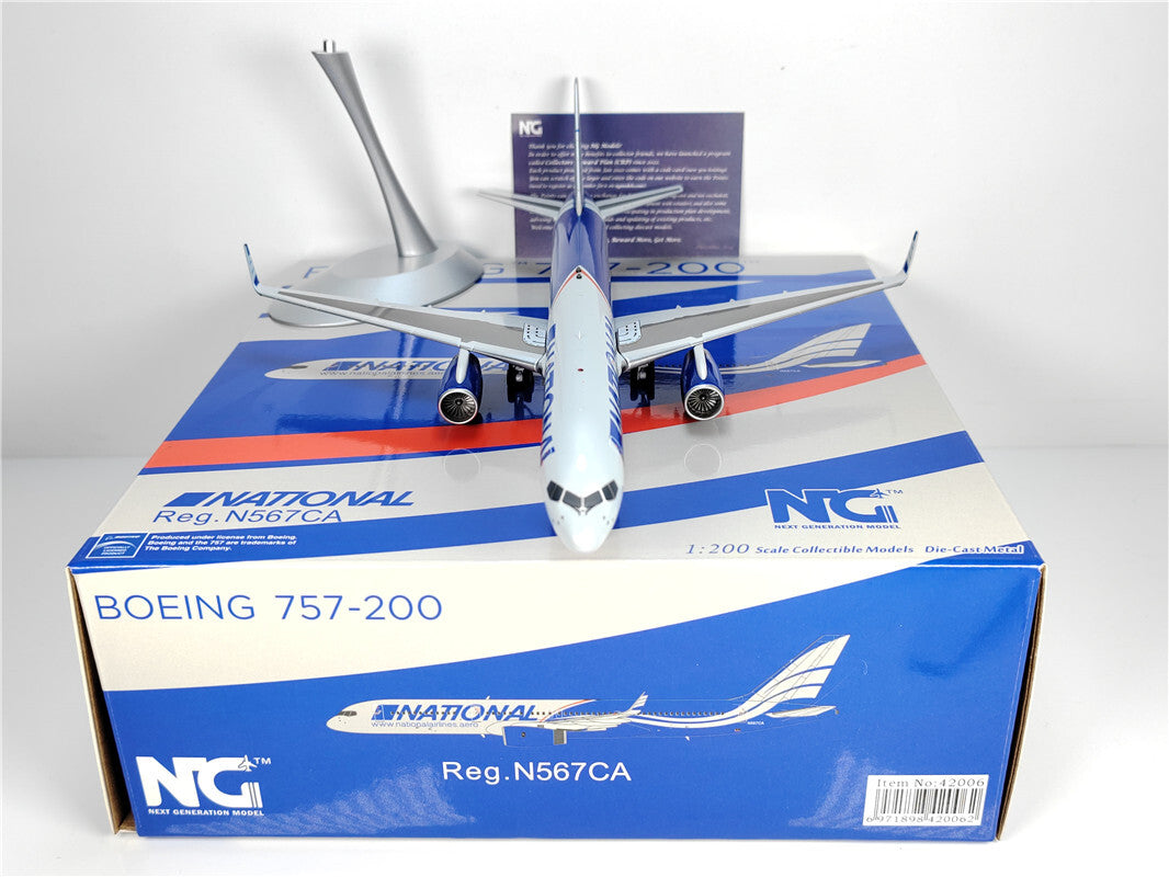 1:200 NG Model NATTONAL B757-200 Passenger Airplane Diecast Aircraft Model