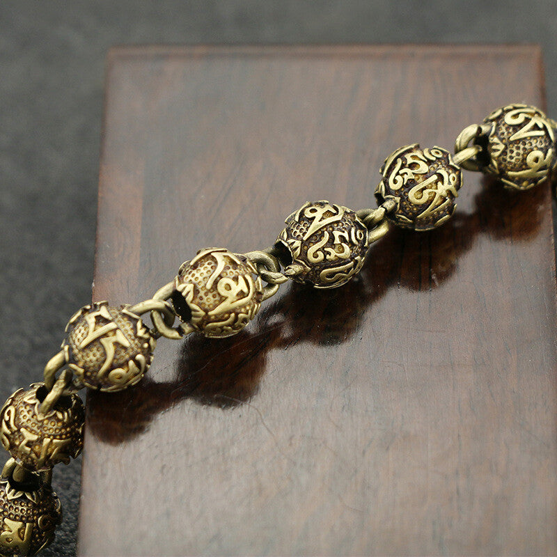 China Six-Character Mantra Bead Dragon Head Bracelet Buddha Bead Ornaments