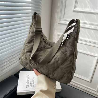 Nylon Padded Short Handle Totes Purse Big Handbags Soft Shoulder Bags Nylon 1 PC