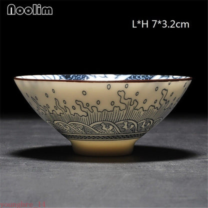 Ceramic Teacups Exquisite Small Tea Bowl Kung Fu Drinkware Porcelain Master Cups