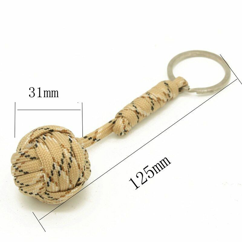 Key Chain Ball Protection Black Emergency Paracord Self Defense Lanyard Survival