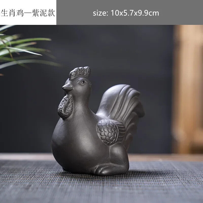 Creative Purple Sand 12 Zodiac Animal Decoration Tea Pet Lovely Desktop Ornament