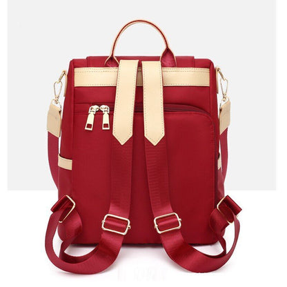 Shopping Backpack Fashion Anti-Theft Women Solid Color Traveling Bag School 35L