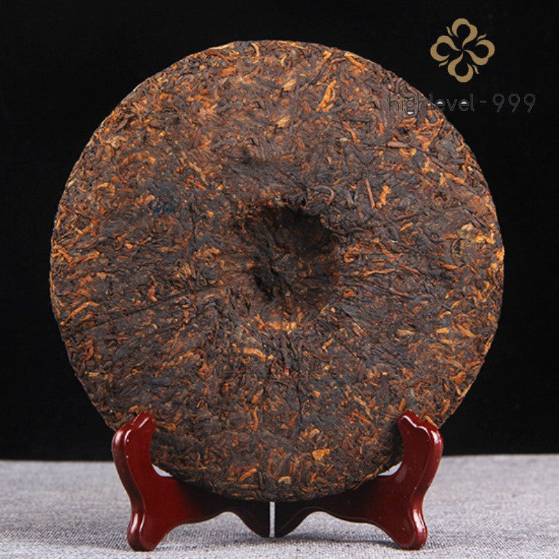 357g Ripe Pu'er Yunnan 2019 Menghai Golden Bud Grade Ancient Tree Tea Cake