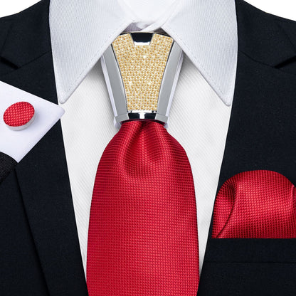 Men Necktie 3Pcs Luxury Striped Ties Cufflinks Pocket Square Wedding Accessories
