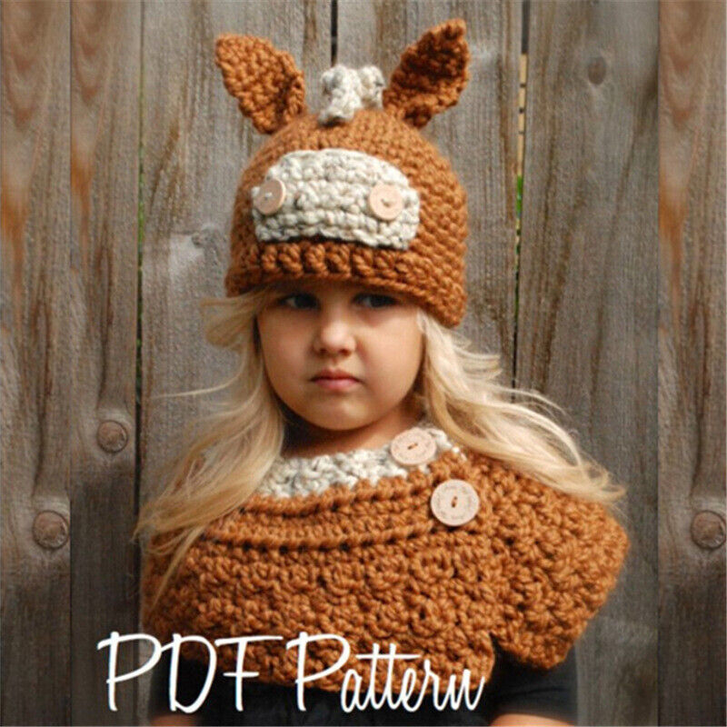 Cute Animals Style Girls Hats Scarf Set Winter Kids Knitting Hat Neckerchief