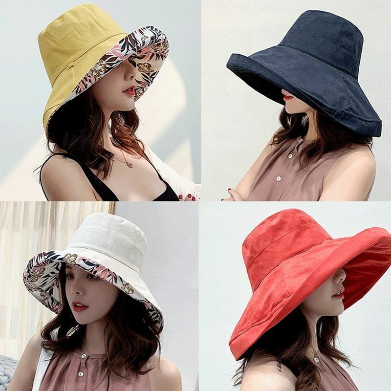 Sun Hat Big Brim Female Seaside Protection UV Cap Japanese Wild Fisherman Korean