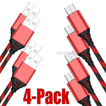 4x Micro USB Charging Cable 3/6/10ft Data Charge Cord For LG Harmony K20 V/Plus