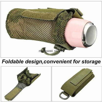 Tactical Water Bottle Pouch Foldable Holster Backpack Sports Water Sleeve Bag