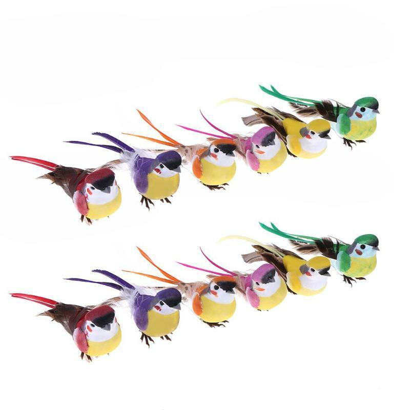 12Pcs Cute Simulation feather foam Bird Mini DIY Artificial Bird Home Decoration