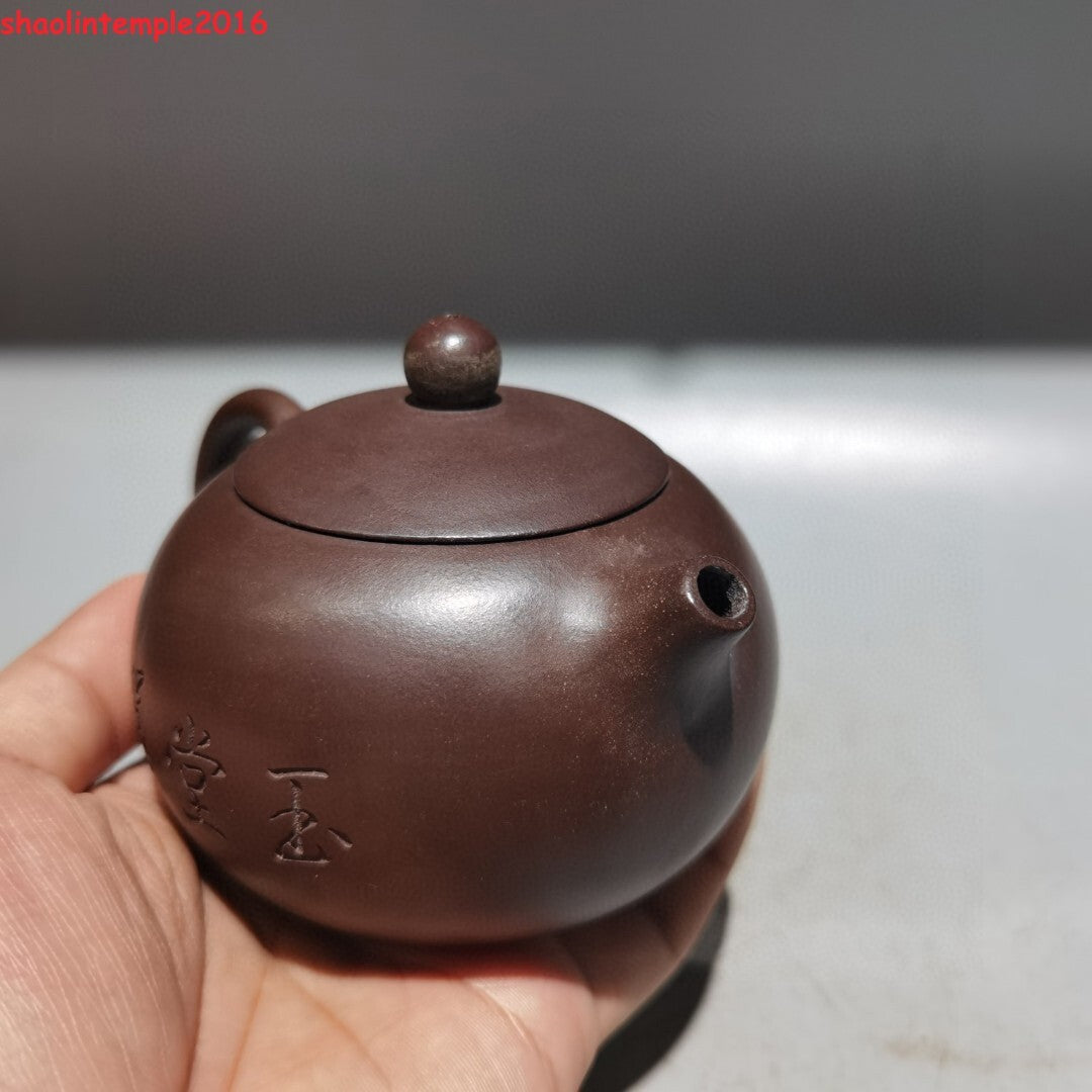 5.2''Old Chinese Yixing Zisha Exquisite Purple Clay Teapot Marke Xishi Pot