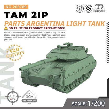 SSMODEL 1/200 Military Model Parts Argentina TAM 2IP Light Tank