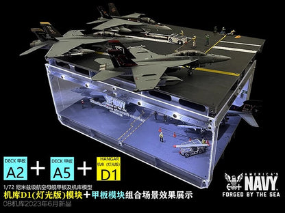 1/72 Scale Nimitz Aircraft Carrier Hangar Model Aircraft Carrier Deck Model Toy