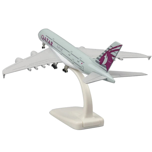 1/400 20cm Aircraft Qatar A380 Alloy Plane Model Plane Airplane Home Bar Decor