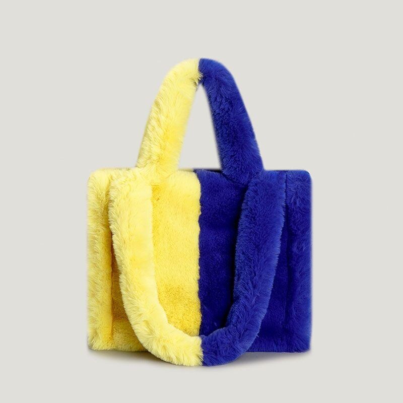 Women's Bag Fur Lady Shoulder Handbag Plush Warm Winter Bags Women