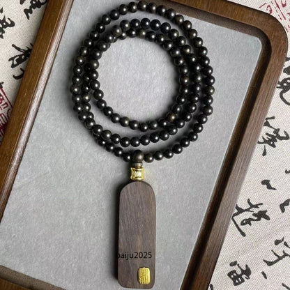 6mm*108 Natural Agarwood Prayer Beads Necklace Multi-loop Bracelet Pendant