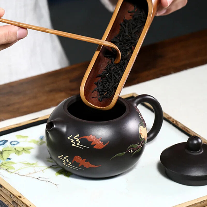 200ml Boutique Yixing Purple Clay Teapots Raw Ore Black Mud Xishi Tea Pot Zisha