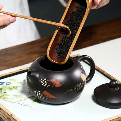 200ml Boutique Yixing Purple Clay Teapots Raw Ore Black Mud Xishi Tea Pot Zisha