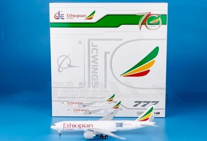 1:400 JC Wings Ethiopian Cargo BOEING 777-200F Airplane Diecast Aircraft Model