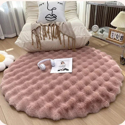 Area Rugs Soft Plush Nordic Round Carpets Living Room Bedroom Non Slip Floor Mat
