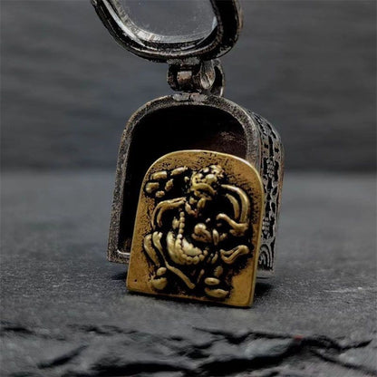 Tibetan Mahakala Ghau Box Pendant Yellow Jambhala Green Tara Amulet Openable