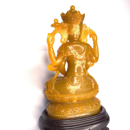 Antique Avalokiteshvara Gilded Statue Qing Dynasty Bodhisattva Guanyin Statue
