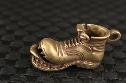 Rare Chinese Bronze Hand-cast Shoe Statue Figure Collectible Pendant