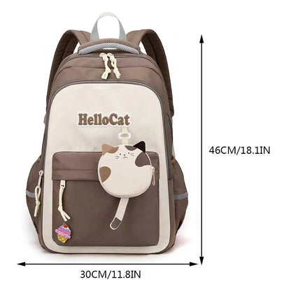 Students School Bags Canvas Backpack Patchwork Women