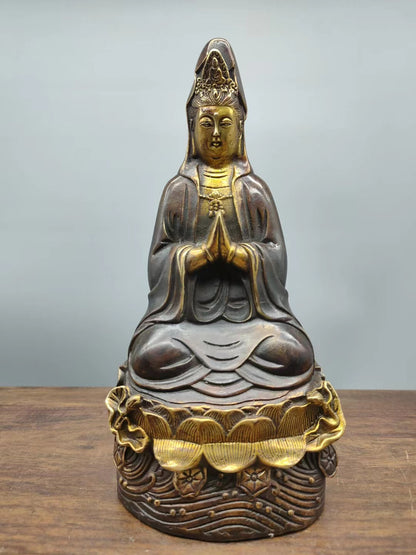 Collected Old Ancient Copper Guanyin Buddha Bodhisattva Buddhist Ornament