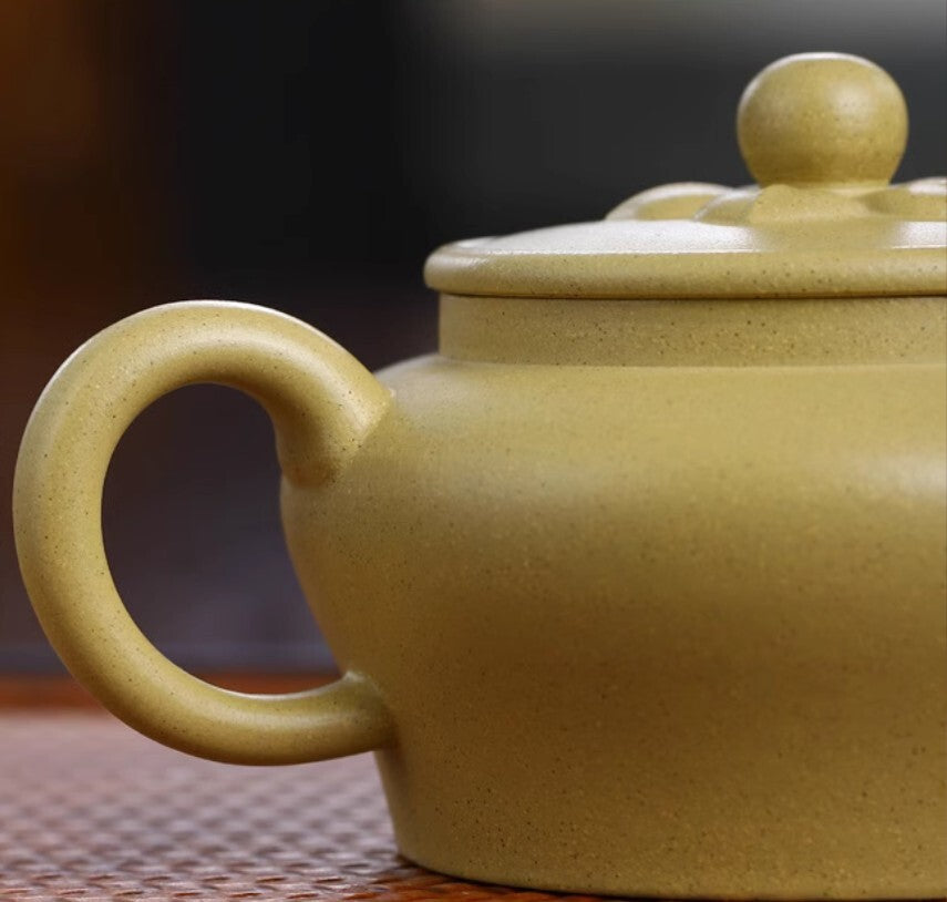 180cc chinese Yixing Handmade Zisha Green Clay Teapot LingHua GongFu Hu Tea Pot