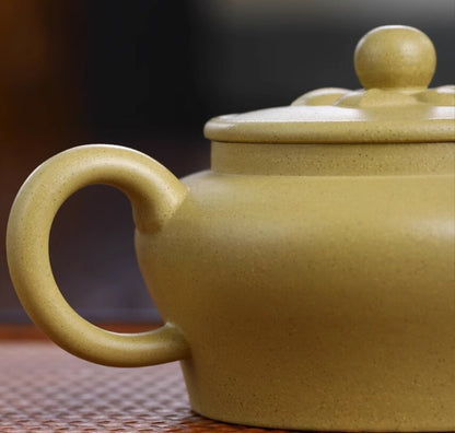 180cc chinese Yixing Handmade Zisha Green Clay Teapot LingHua GongFu Hu Tea Pot