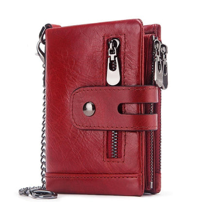 Wallet Genuine Leather Coin Purse Small Zipper Money Bag Mini Card Holder 1 PC