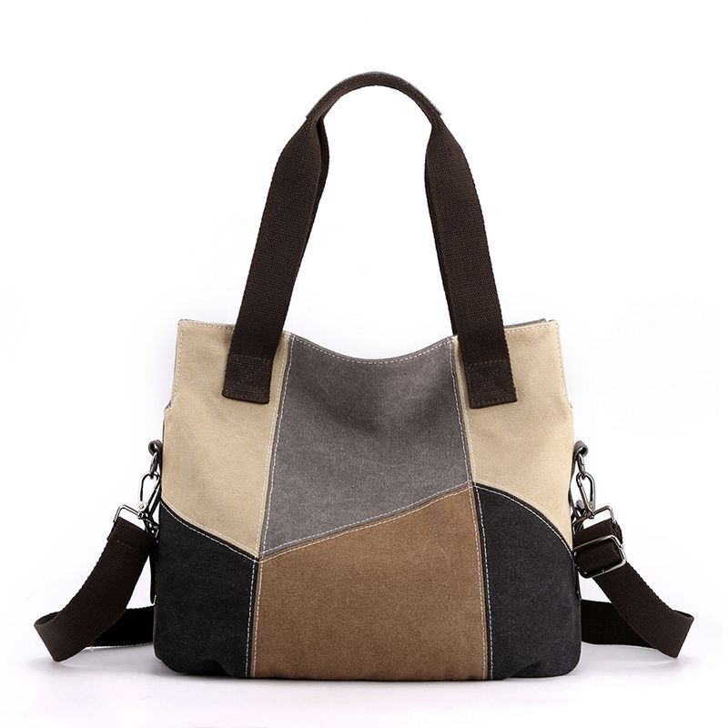 Bag Canvas Totes Handbag Patchwork Messenger Shoulder Bags Crossbody 32*13*30 CM
