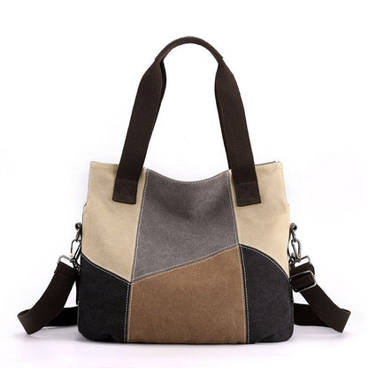 Bag Canvas Totes Handbag Patchwork Messenger Shoulder Bags Crossbody 32*13*30 CM