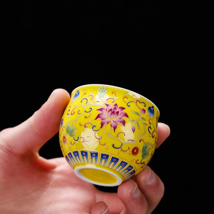 Color Enamel Craft Porcelain Pure Silver Tea Cup With Saucer On Sales 80ml New