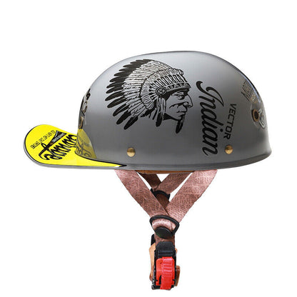 Motorcycle Half Helmet Multi-Color Retro Helmet Baseball Cap Duck Helmet